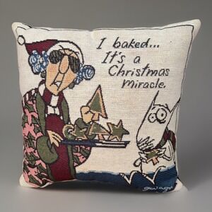 VTG 90s Hallmark Maxine Shoebox Decorative Pillow Decor Christmas Miracle 12X12
